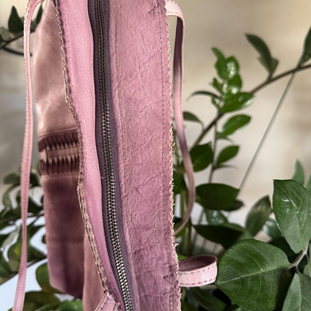 latico Pink Leather Woven-Accent Tote - Picture 6 of 7